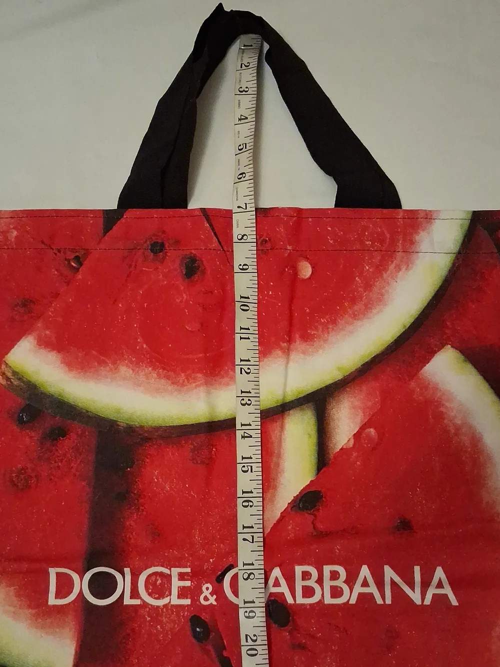 Rear DOLCE & GABBANA Red Oversized Tote Bag - Watermelon Print- NWOT